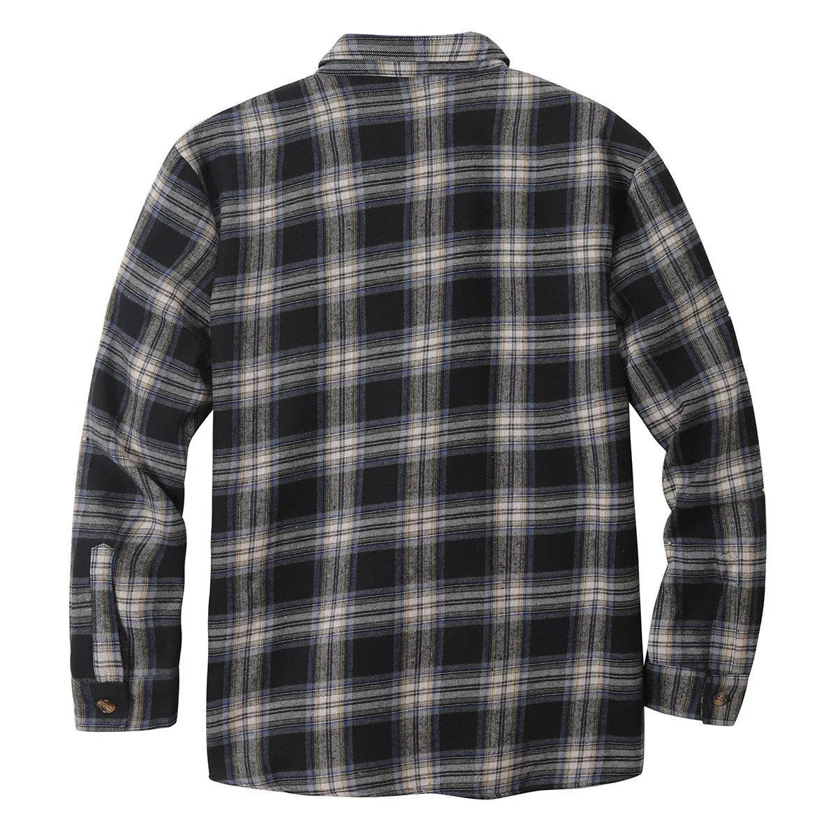 4FunGift® Men's Casual Sherpa Fleece Lined Plaid Flannel Shirts Jackets Heavyweight Thermal Button Up Winter Work Coat Outwear