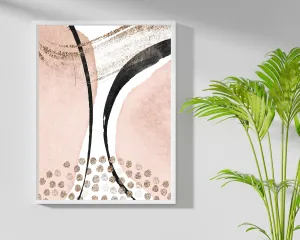 Abstract Boho Art Prints | Blush Pink Black