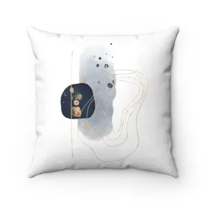 Abstract Boho Pillow Cover | Navy Blue Grey Gold