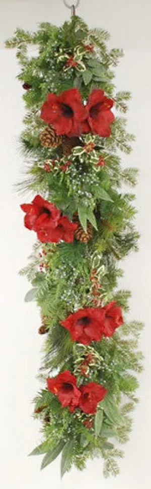 Amaryllis Christmas Garland 62"