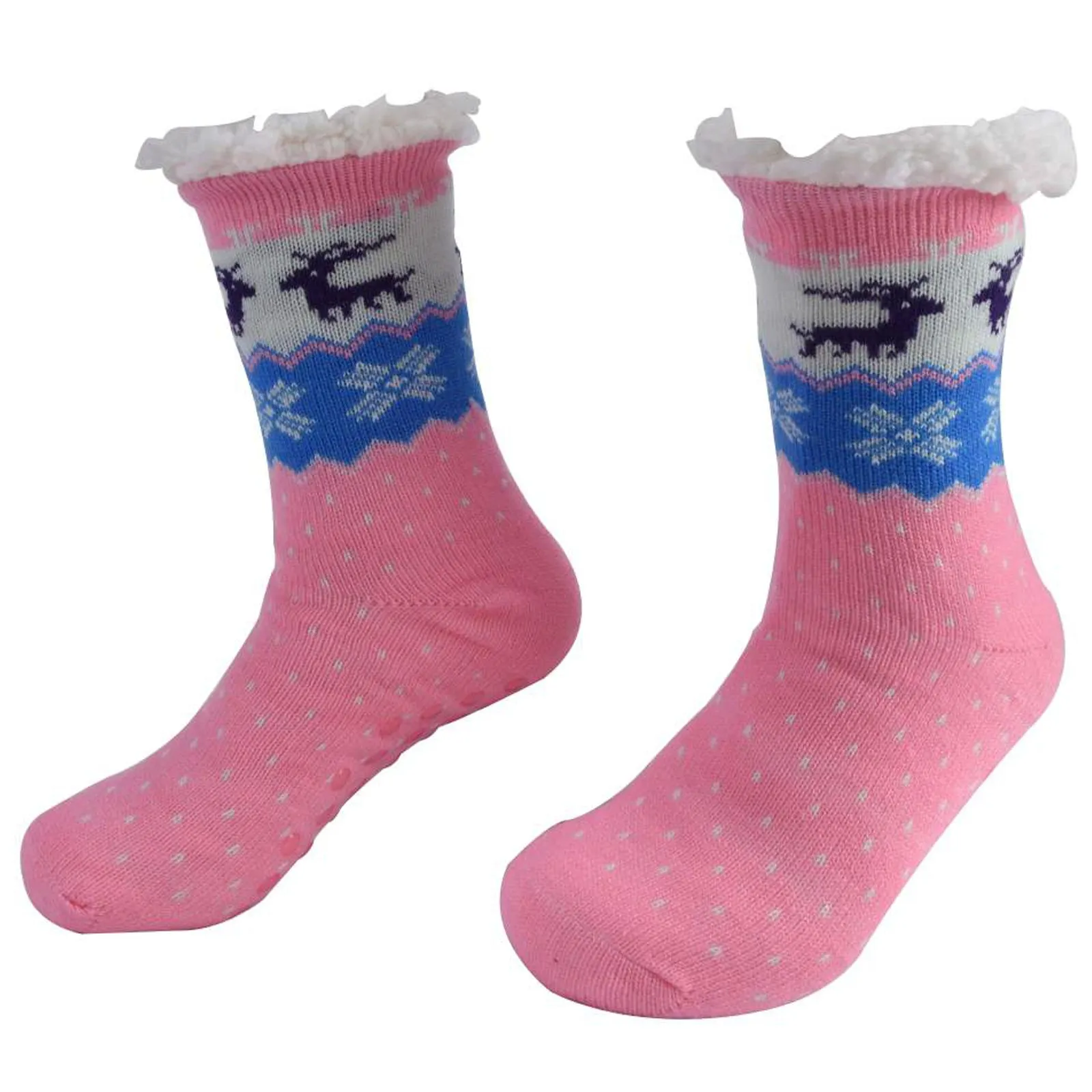 AMOS Ladies Warm Thick Fluffy Winter Christmas Novelty Slipper Socks 4-7 UK Xmas Gift