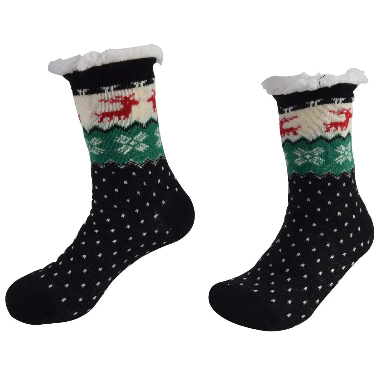 AMOS Ladies Warm Thick Fluffy Winter Christmas Novelty Slipper Socks 4-7 UK Xmas Gift