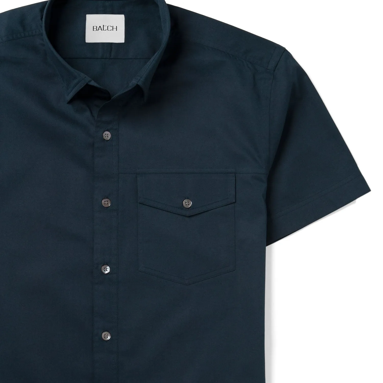 Author Short Sleeve Casual Shirt – Dark Navy Cotton Twill