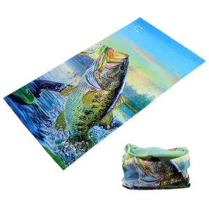 BASS FISH FISHERMEN MULTI FUNCTION SEAMLESS BANDANA WRAP