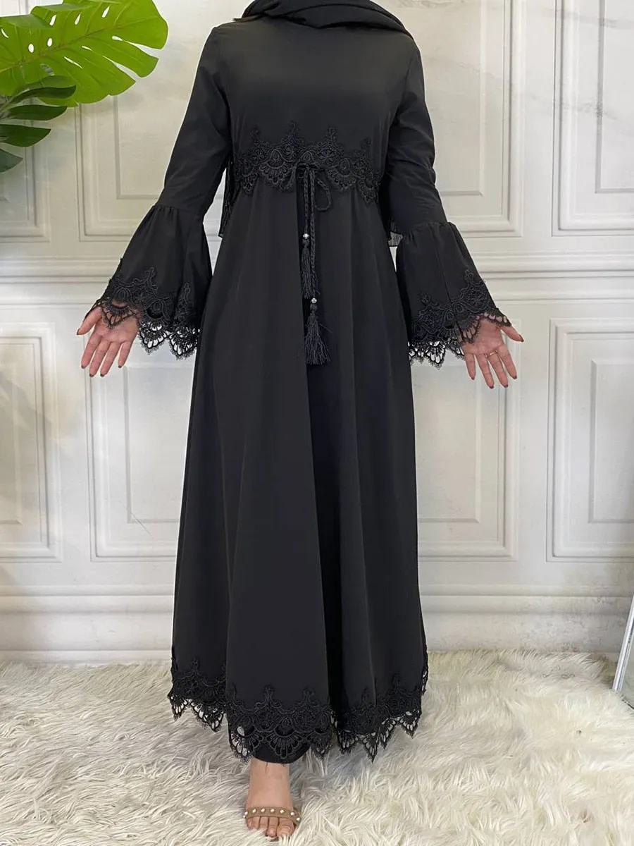 Black Embroided Abaya Wedding  Abaya