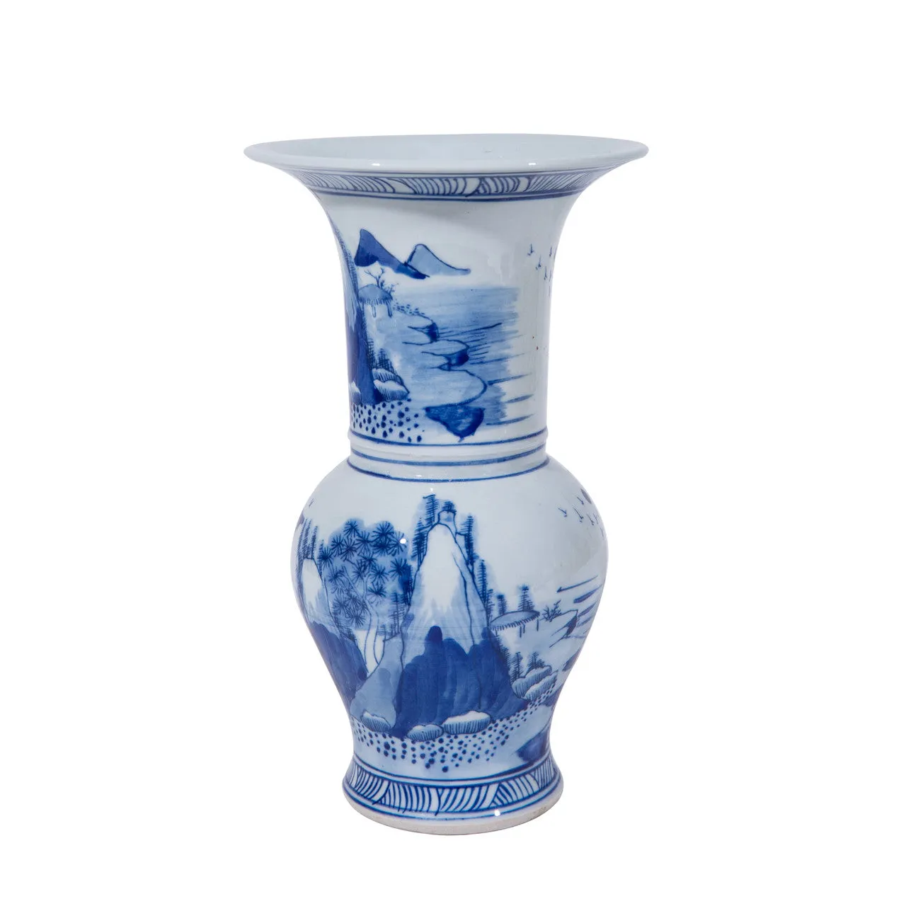 Blue and White Vase with Mountain Motif