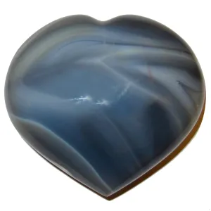 Blue Lace Agate Heart Love Calm Cleansing Crystal