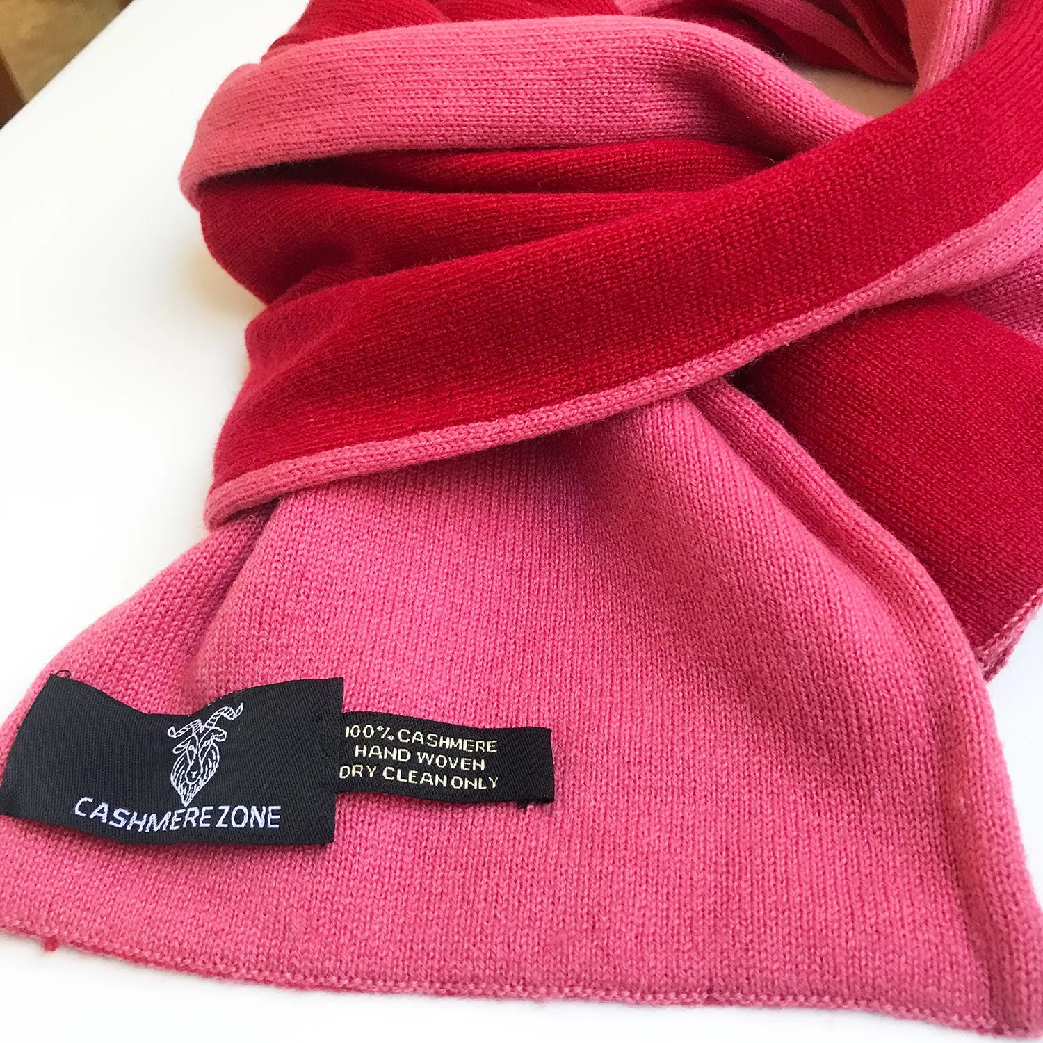 Bright Red Reversible Pure Cashmere Scarf