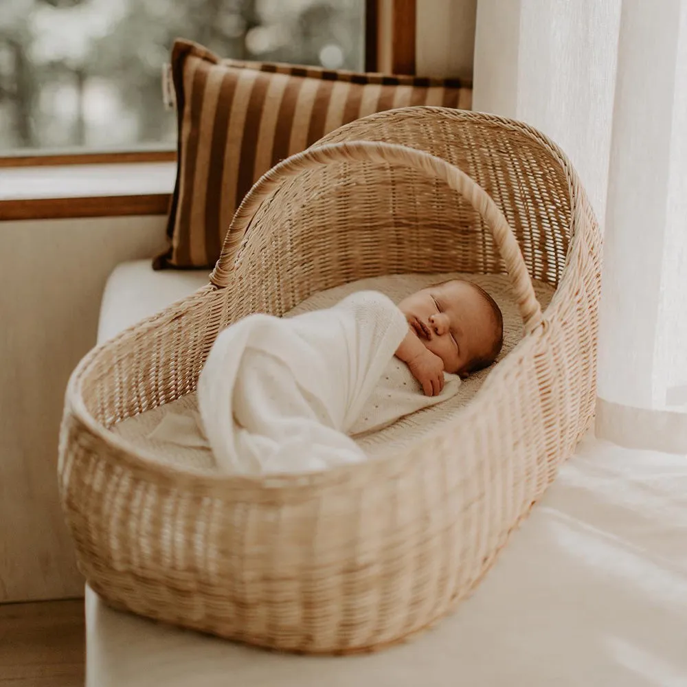 Ultra-Soft Cream Cashmere Baby Shawl with Polka Dot Design