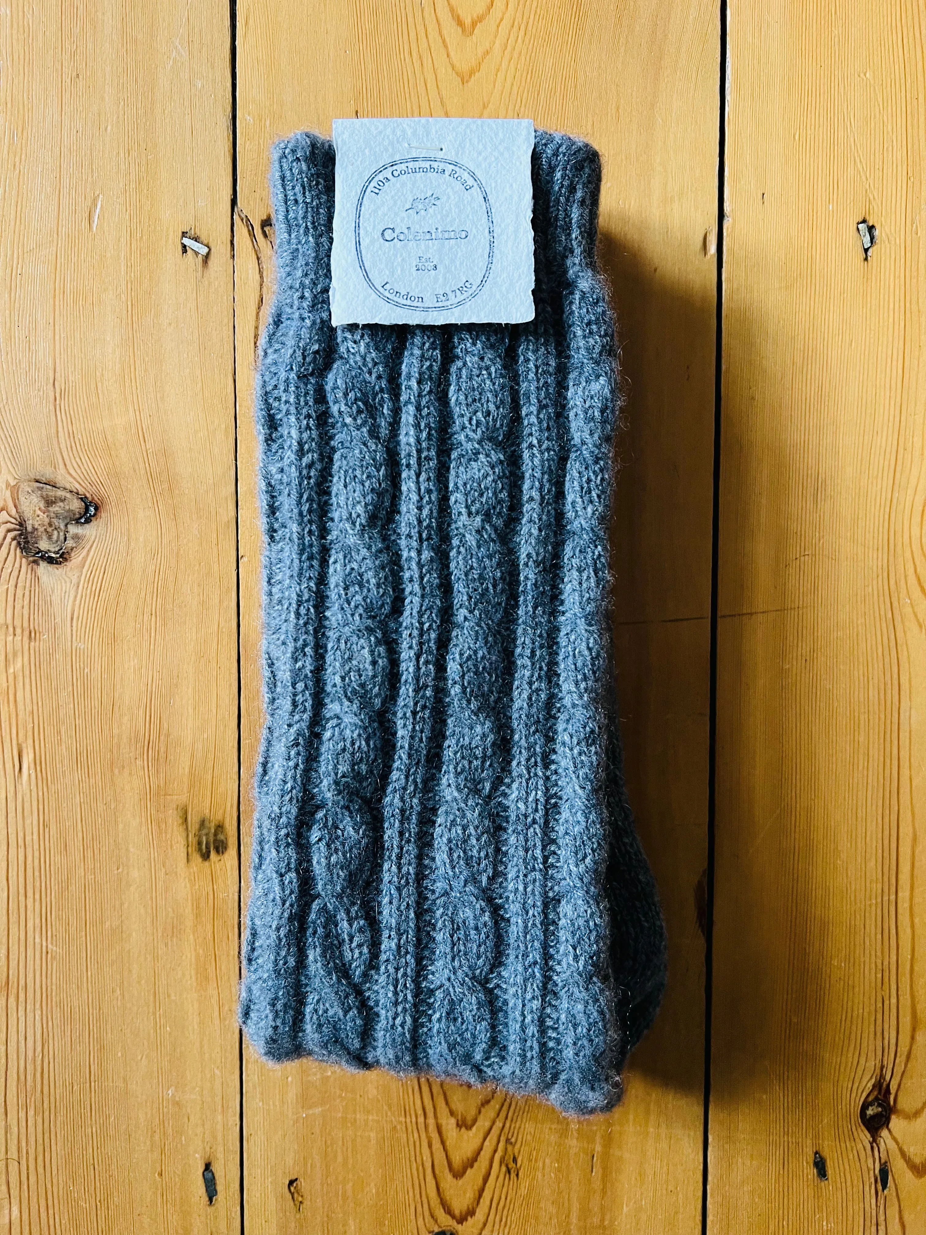 Cashmere Cable Room-socks / Gray