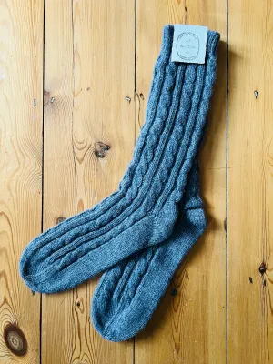 Cashmere Cable Room-socks / Gray