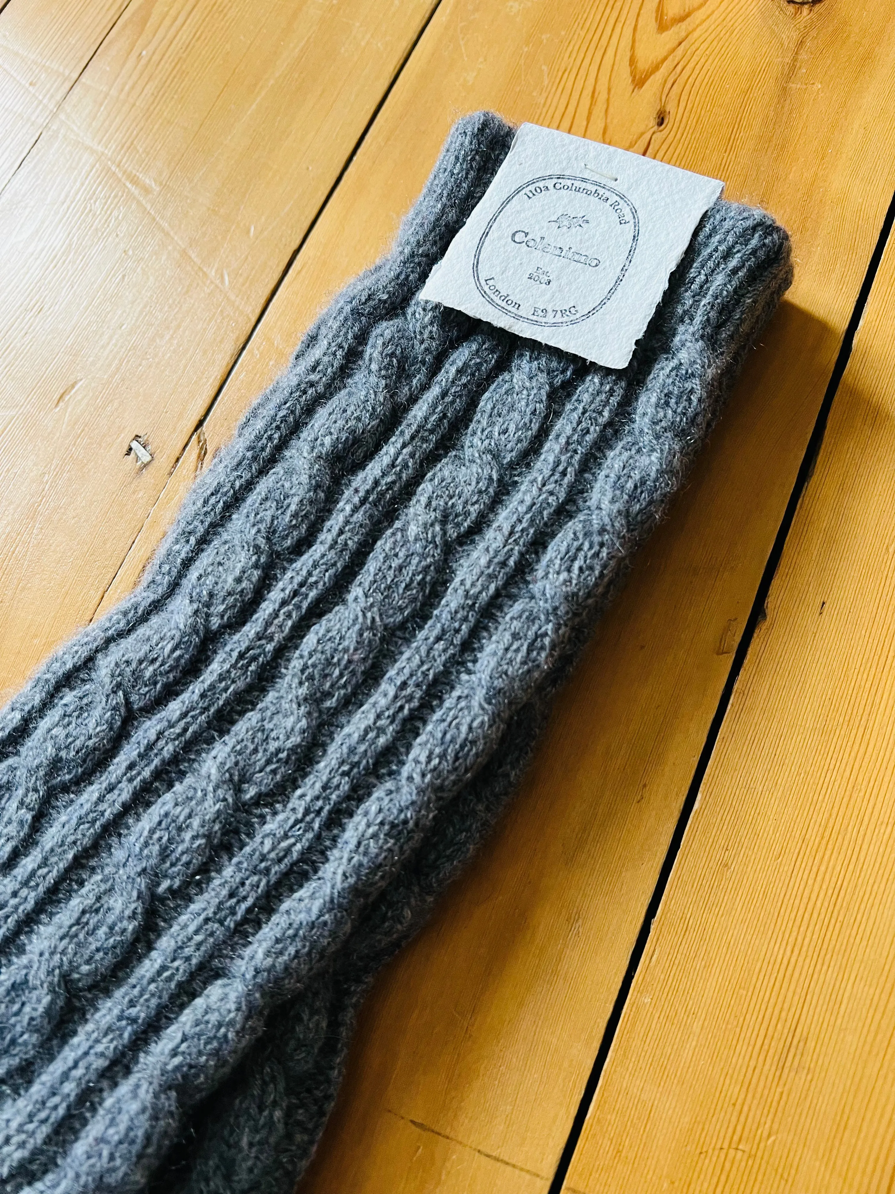 Cashmere Cable Room-socks / Gray