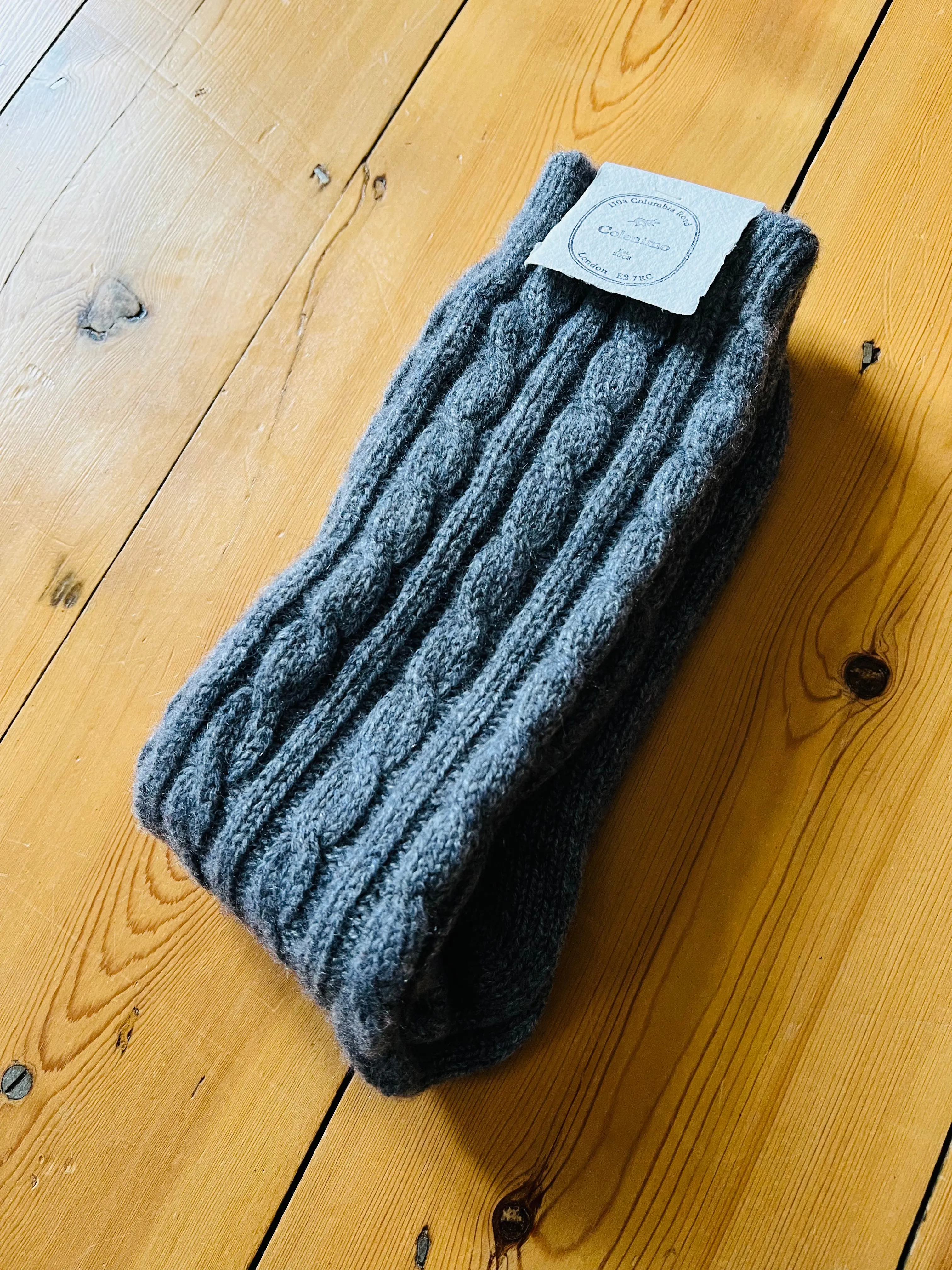 Cashmere Cable Room-socks / Gray