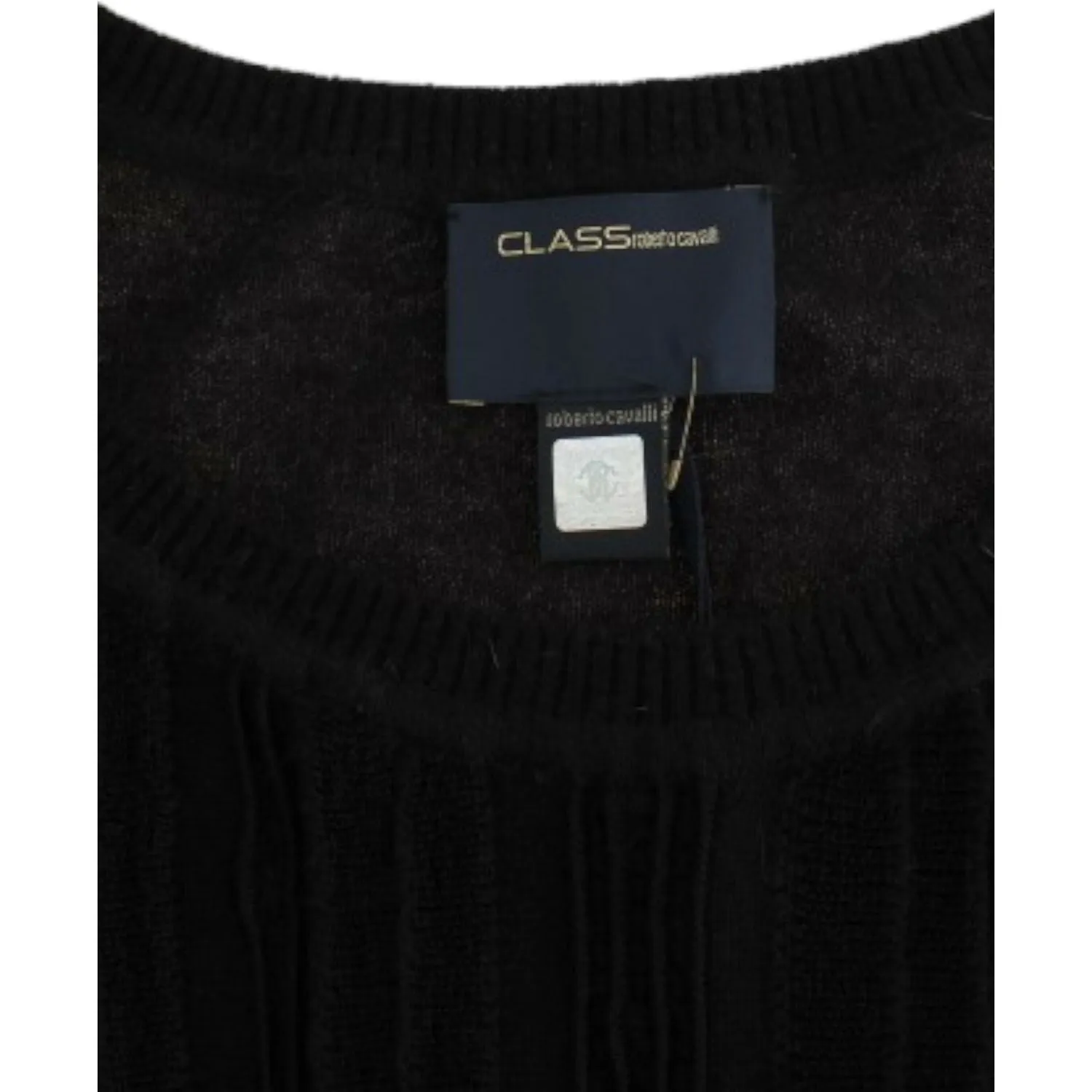 Cavalli Elegant Short Sleeved Black Jumper