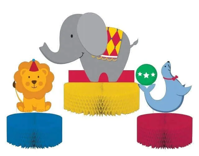 Circus Time! - Mini Honeycomb Centerpiece Set (3pcs)