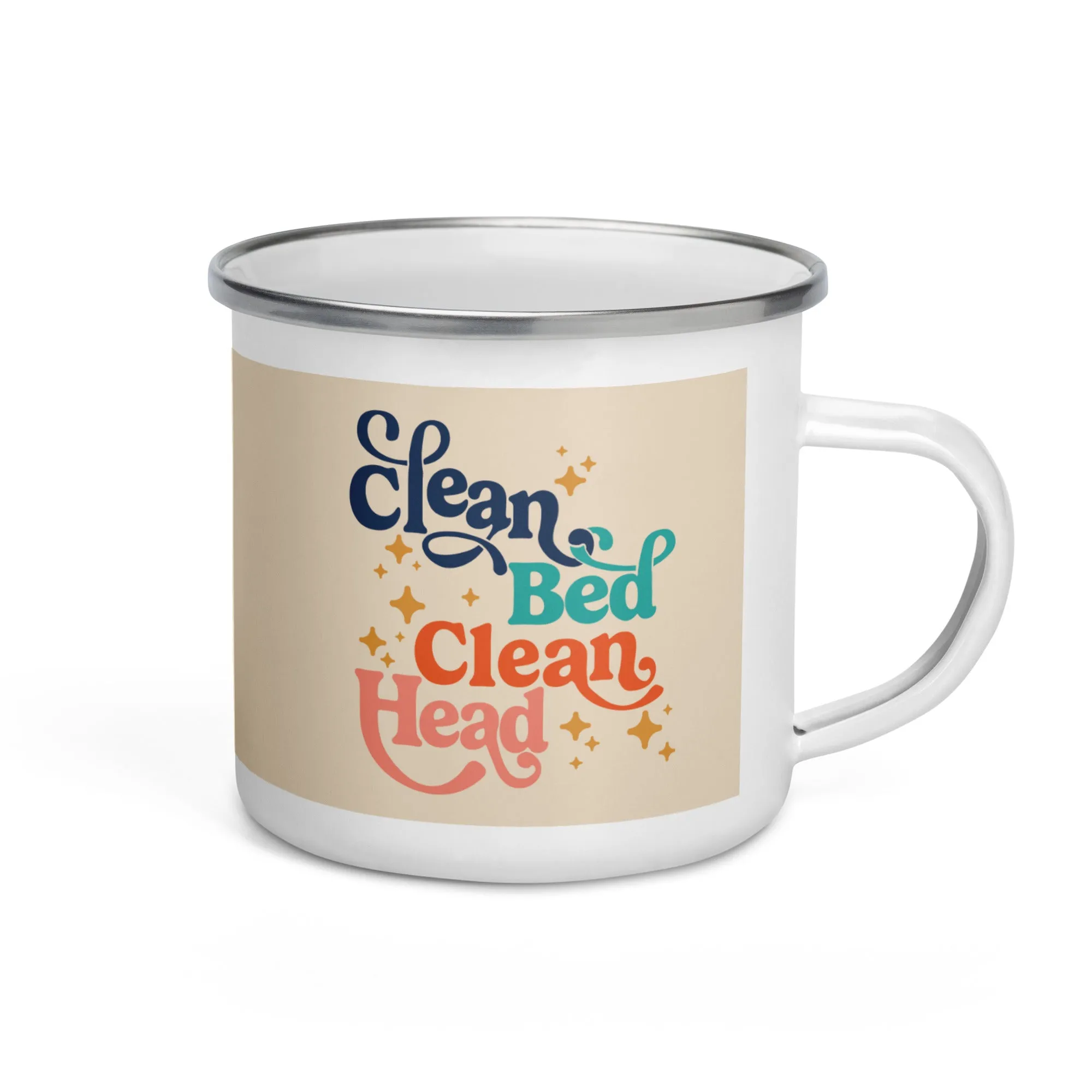 Clean Bed Clean Head Maxim Enamel Mug