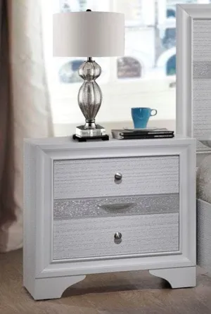 Contemporary 2-Drawer Nightstand in White