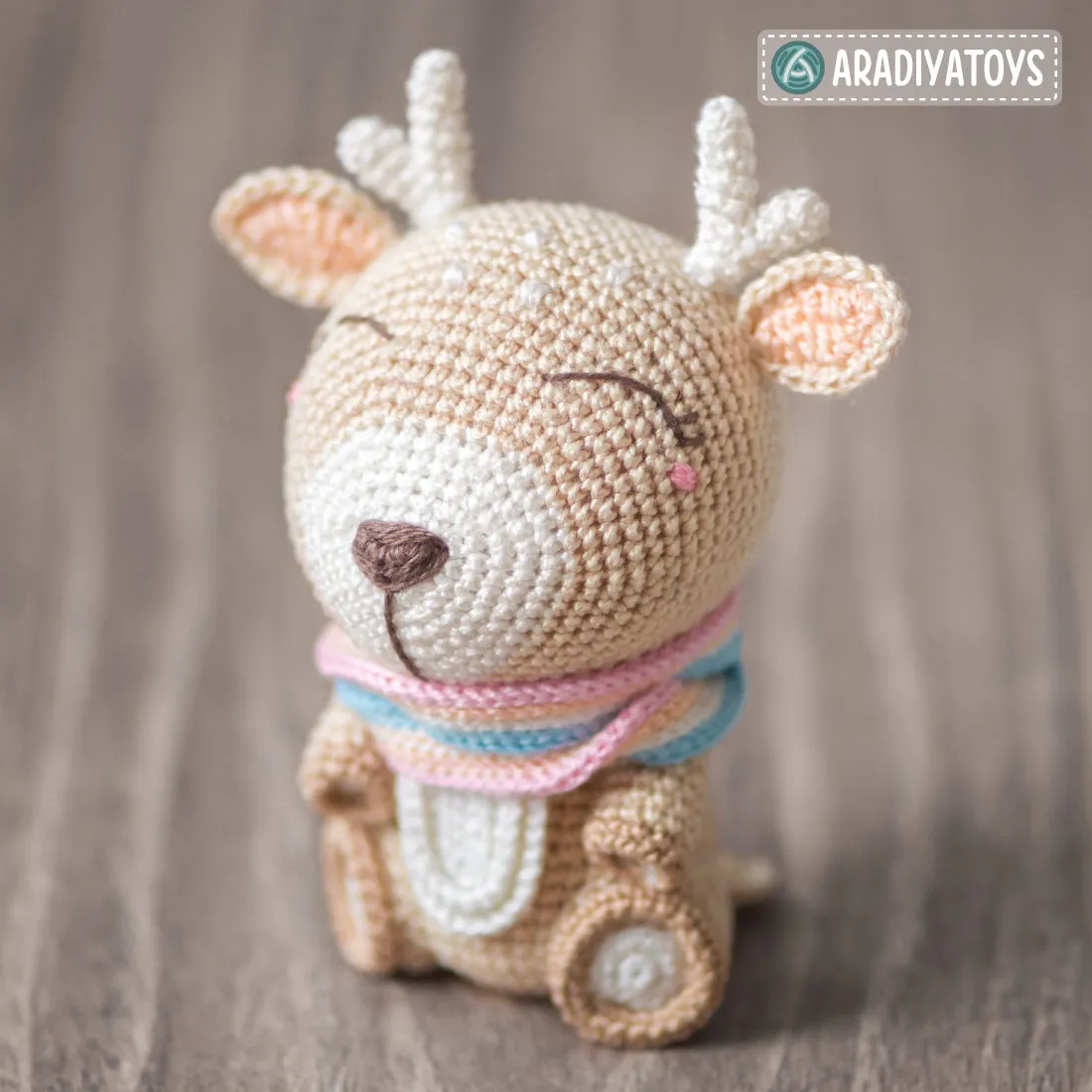 Crochet Pattern of Deer Kira from "AradiyaToys Design" (Amigurumi tutorial PDF file) / cute deer crochet pattern by AradiyaToys