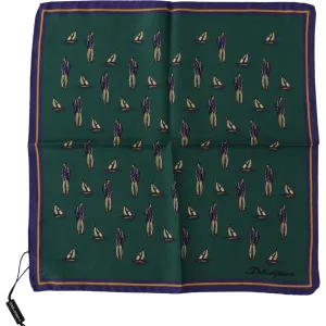 Dolce & Gabbana Elegant Green Silk Men's Square Scarf