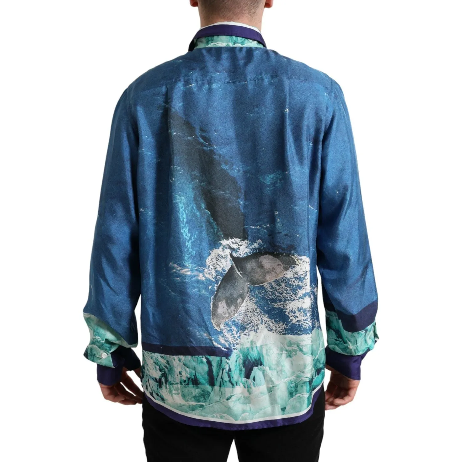 Dolce & Gabbana Elegant Ocean Print Silk Shirt