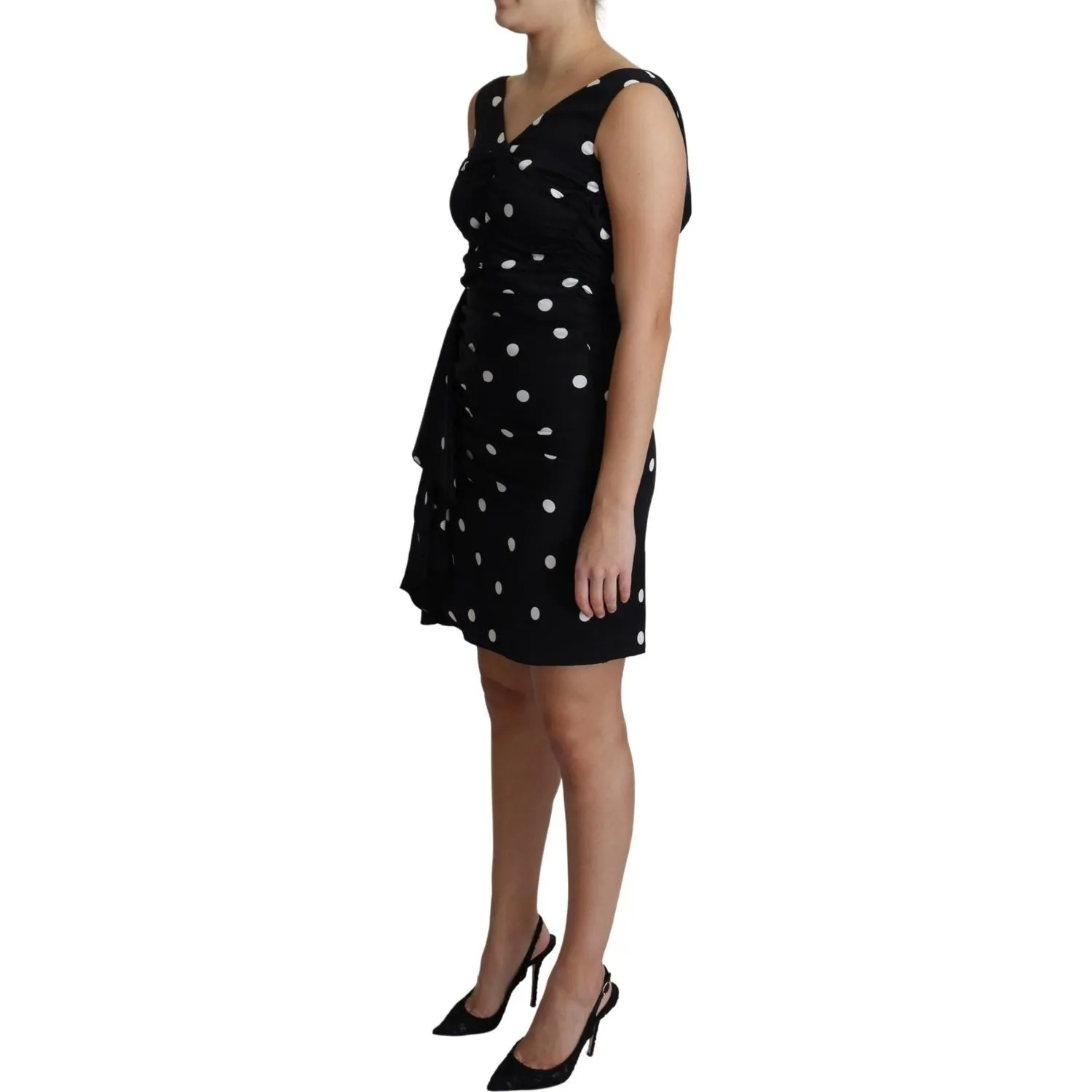 Dolce & Gabbana Elegant Polka Dot Silk Charmeuse Dress