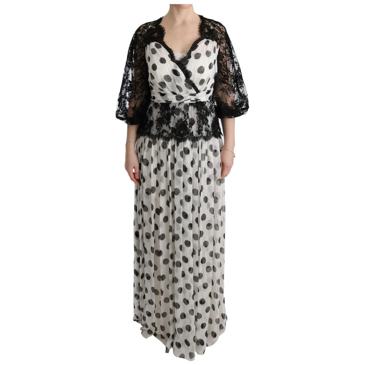 Dolce & Gabbana Elegant Polka Dotted Full Length Gown