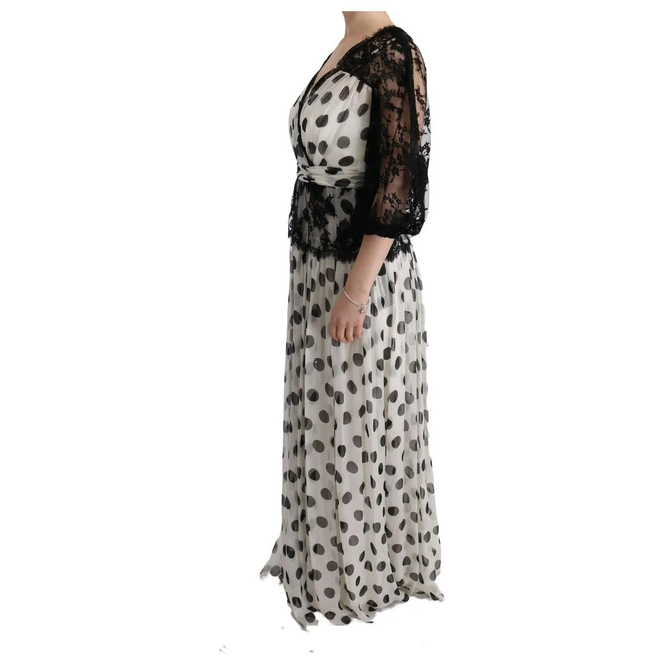 Dolce & Gabbana Elegant Polka Dotted Full Length Gown