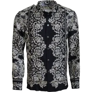 Dolce & Gabbana Elegant Satin Floral Baroque Shirt