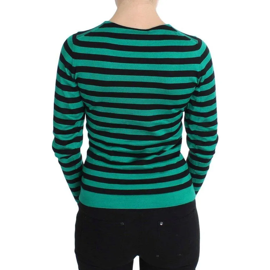 Dolce & Gabbana Elegant Striped Cashmere Silk Sweater