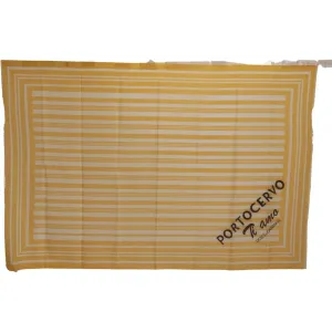 Dolce & Gabbana Elegant Striped Cotton Scarf with Logo Print