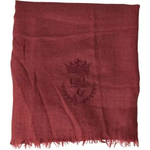 Dolce & Gabbana Luxury Cashmere Silk Men's Maroon Scarf