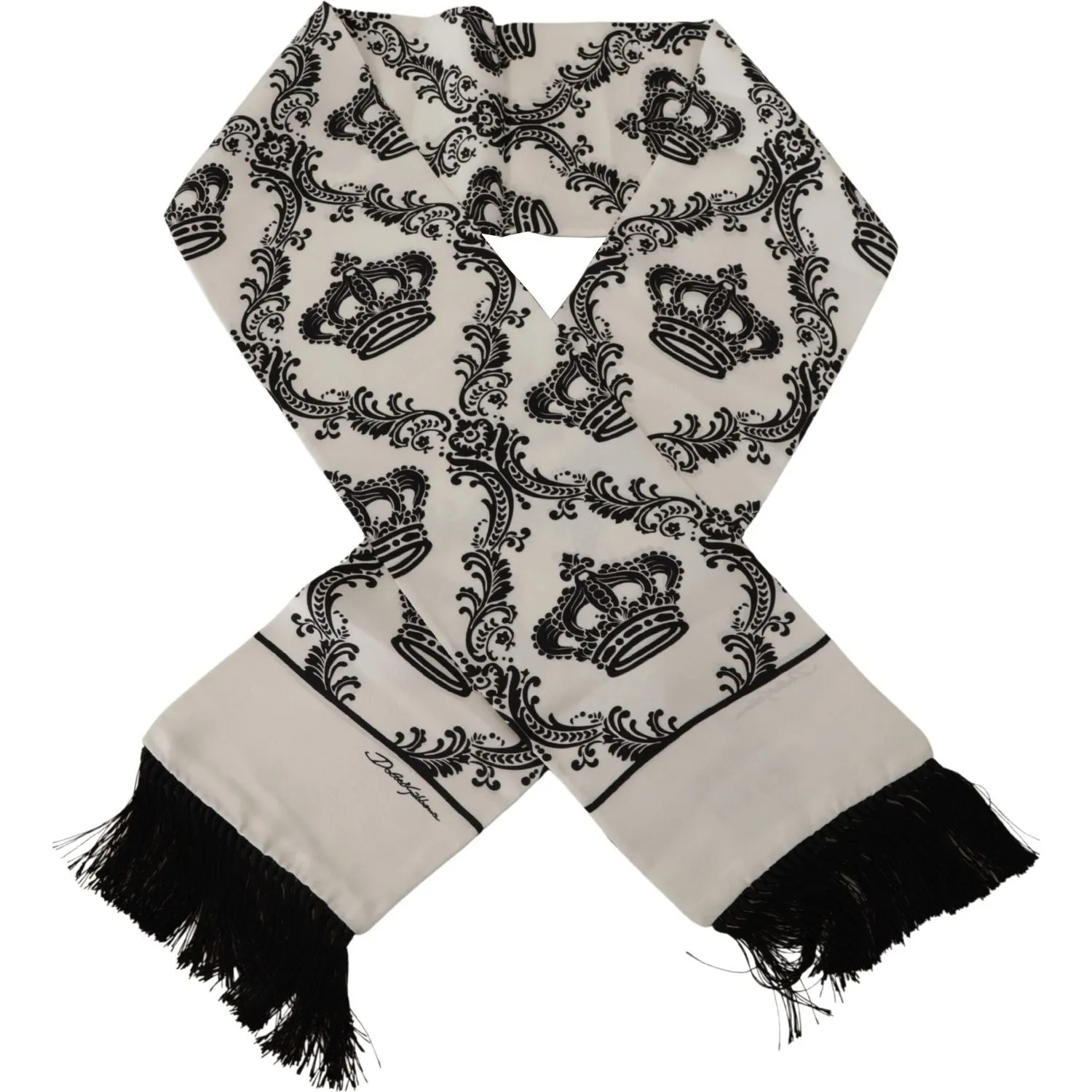 Dolce & Gabbana Royal Crown Printed Silk Men's Scarf