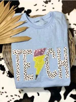 Embroidered Teach Pencil Back To School Short Sleeve - Southern Belle