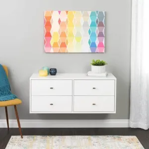 Floating 4 Drawer Dresser in White