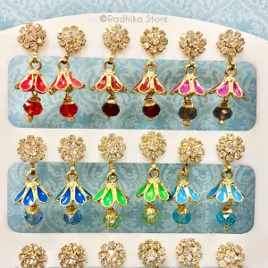 Flower Bell Earrings - Choose Color