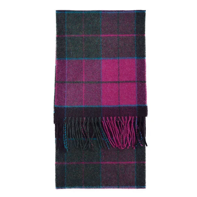 Foxford Lambswool Scarf - Carrigan Purple Plaid - Ireland