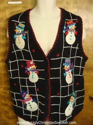 Fun Winter Snowmen Funny Christmas Sweater Vest