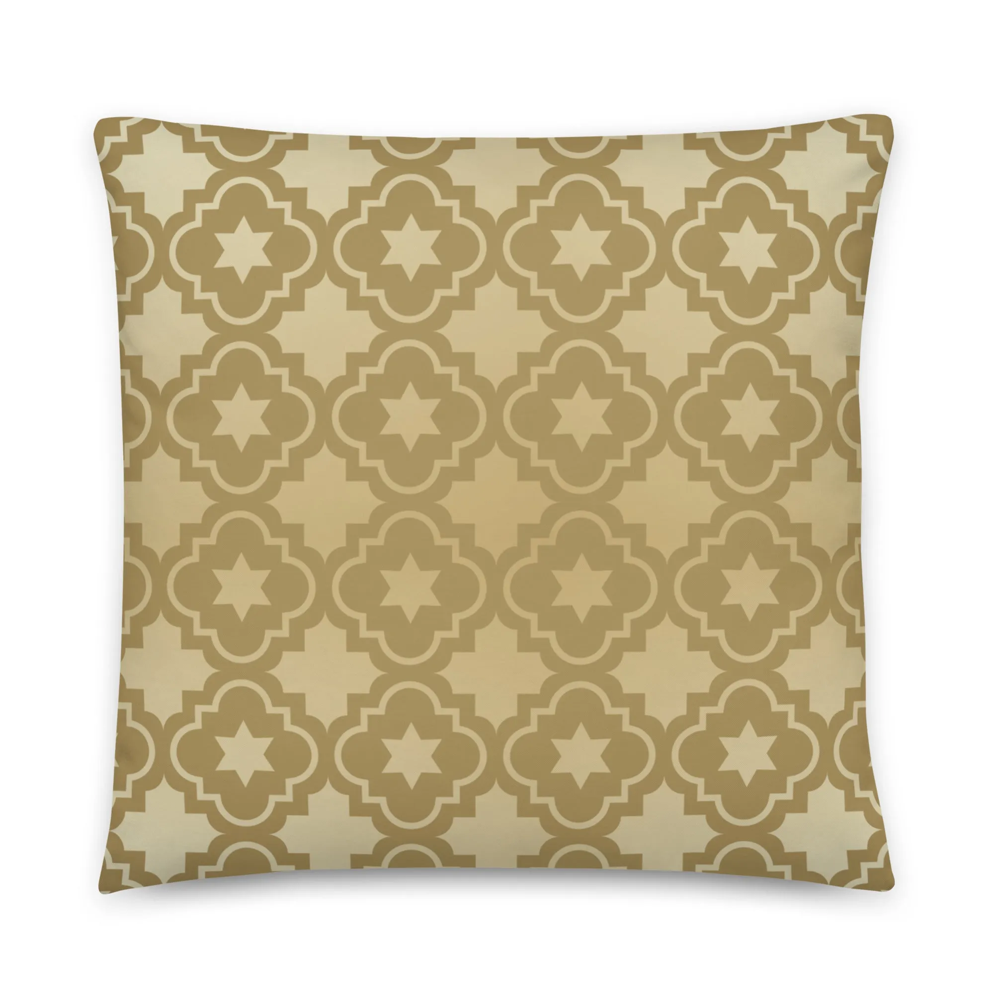 Gold Toned Print Cushion Cover Elegant Geometric Accent for Your Home lioness-love