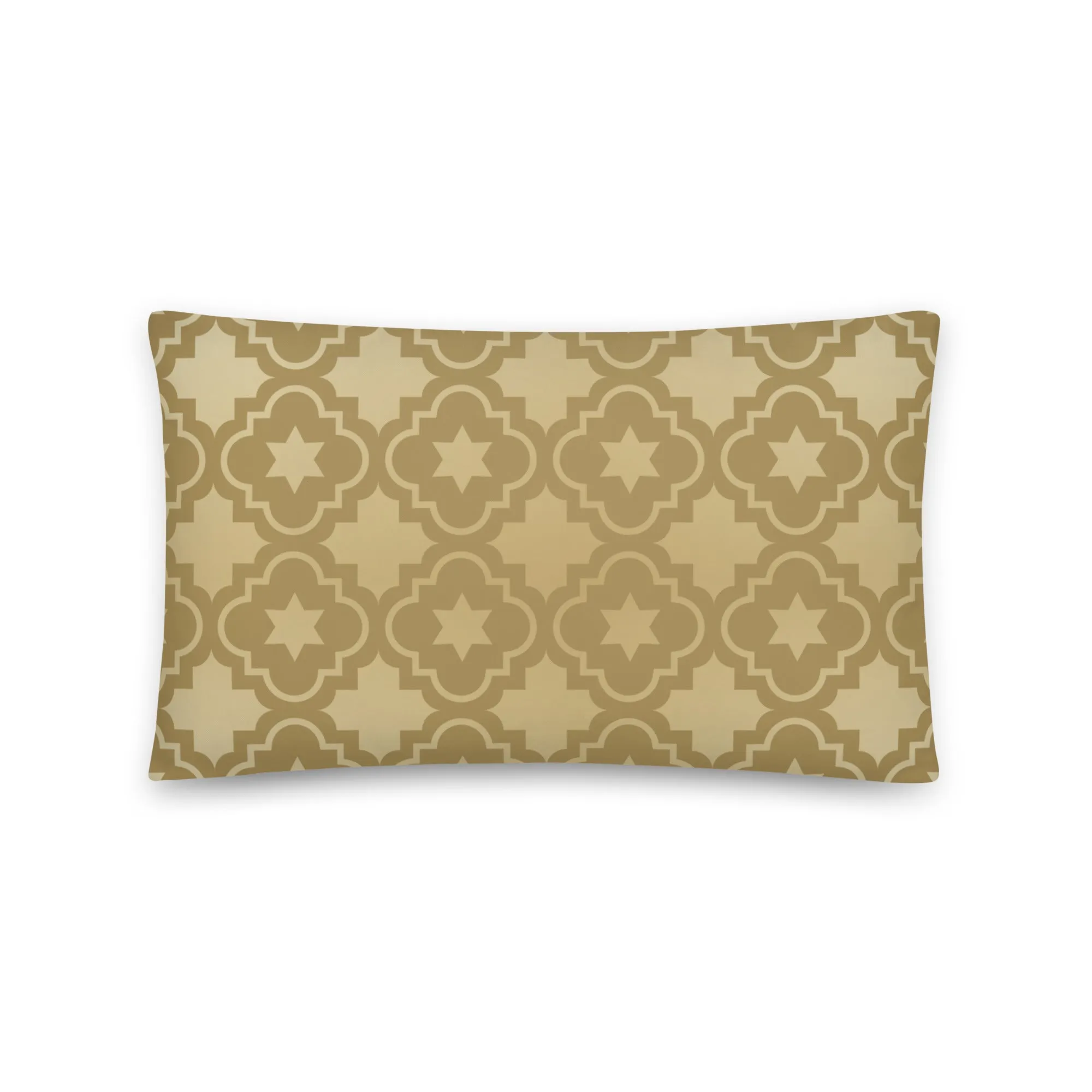 Gold Toned Print Cushion Cover Elegant Geometric Accent for Your Home lioness-love