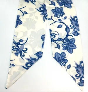 HAIR SCARF (WHITE/BLUE)