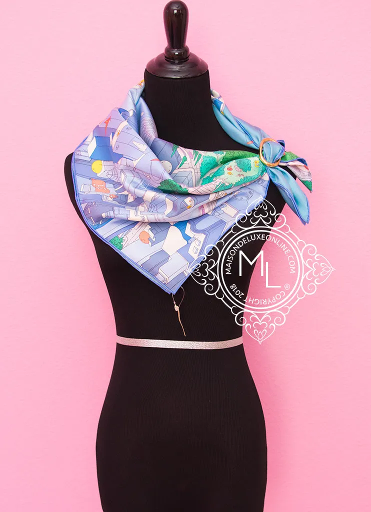 Hermes "The Battery Park New York" Twill Silk 90 cm Scarf