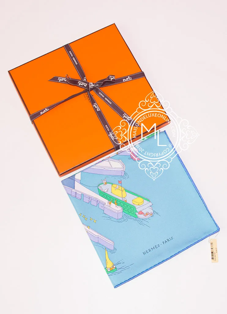 Hermes "The Battery Park New York" Twill Silk 90 cm Scarf