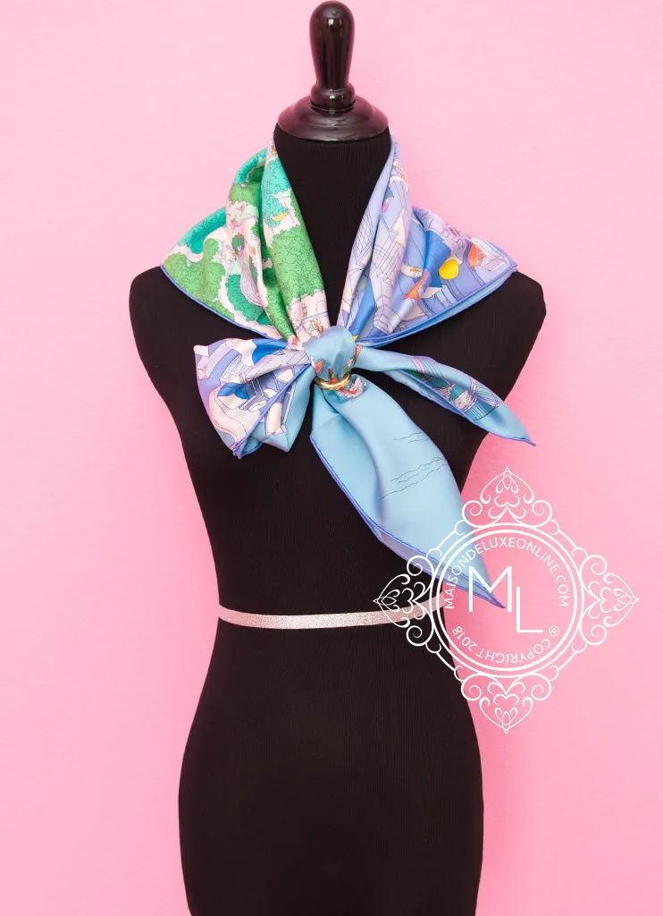 Hermes "The Battery Park New York" Twill Silk 90 cm Scarf