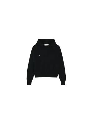 Kids Merino Wool Hoodie—black