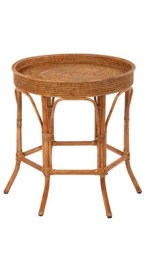 La Jolla Rattan Round Side Table