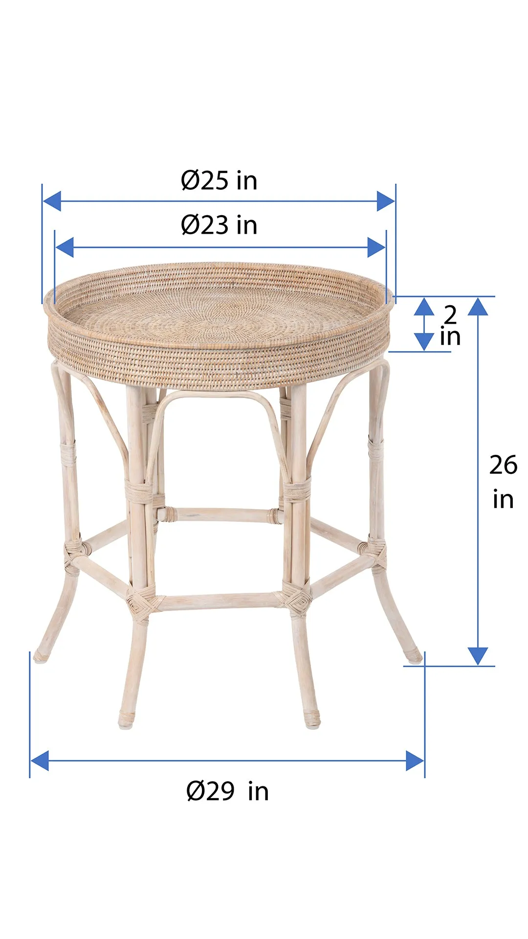 La Jolla Rattan Round Side Table