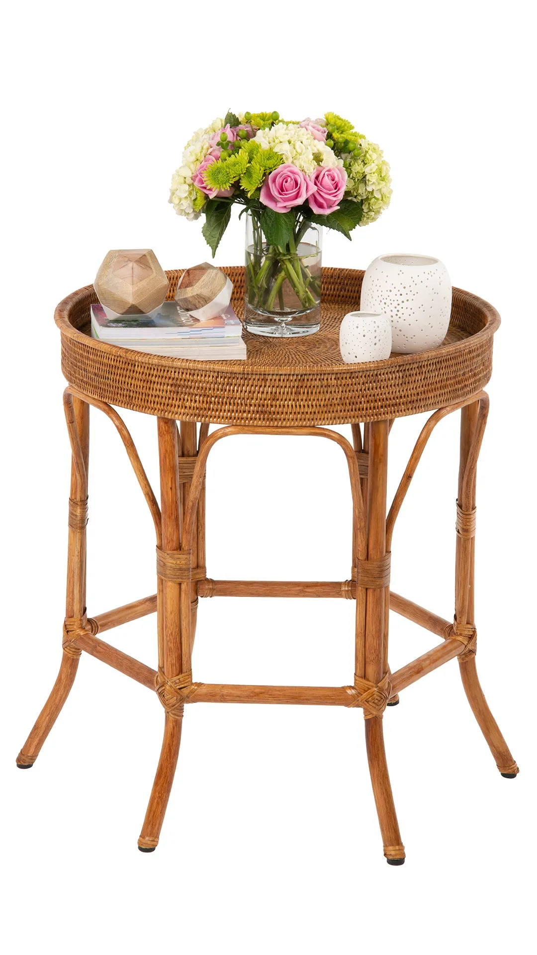 La Jolla Rattan Round Side Table