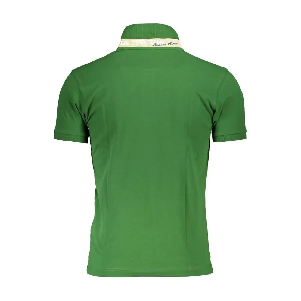 La Martina Sleek Green Slim Fit Polo with Contrast Detail