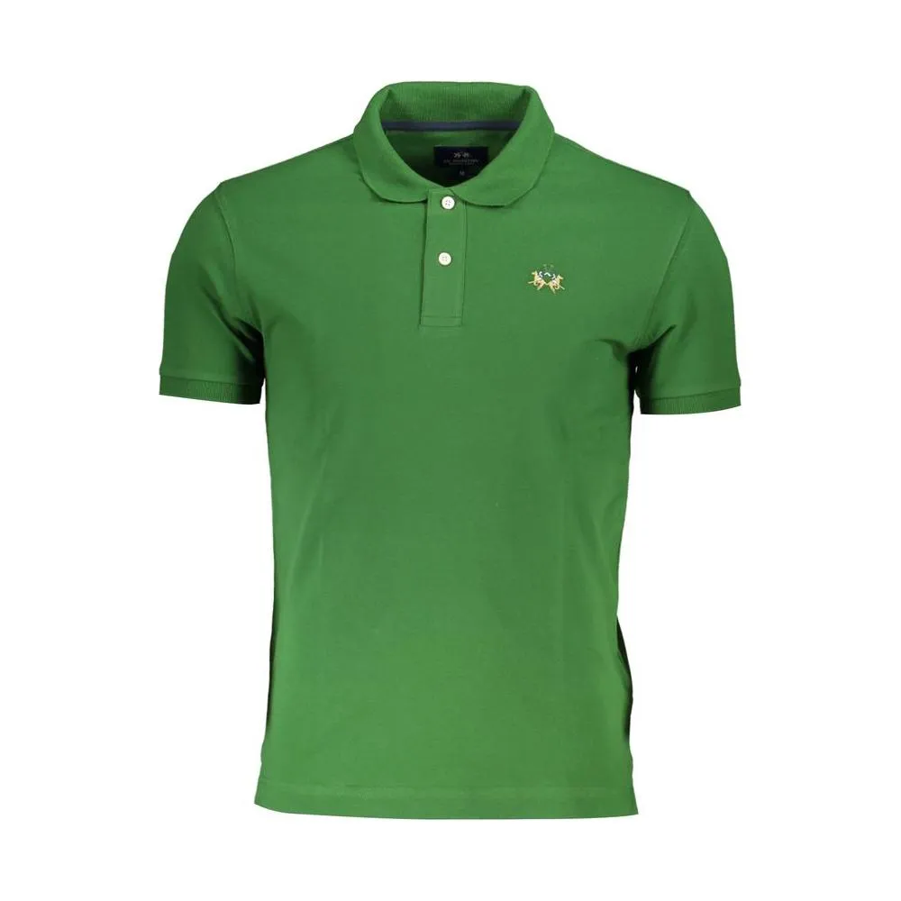 La Martina Sleek Green Slim Fit Polo with Contrast Detail