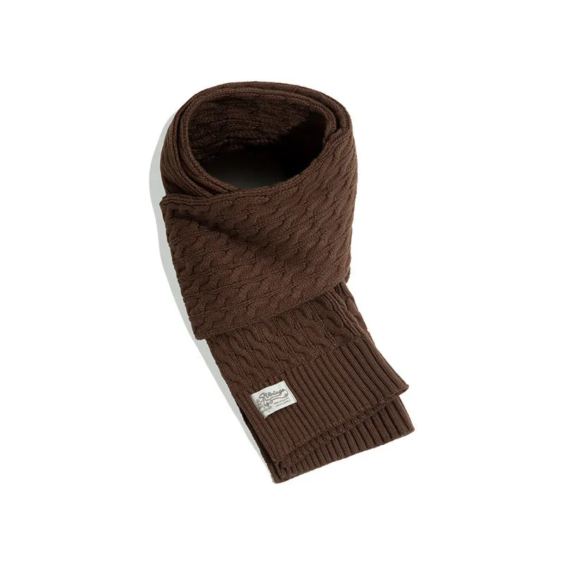 Men's Retro Twist Knitted Wool Scarf